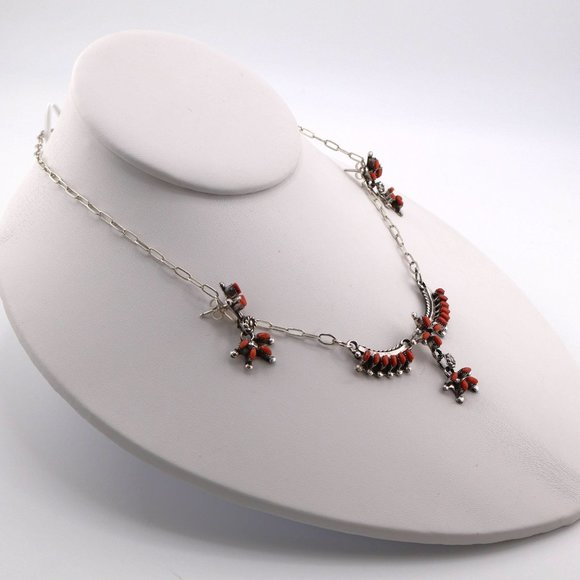 Native American Necklace Earrings Set Handcrafted Southwestern Zuni Jewelry * - Picture 4 of 9